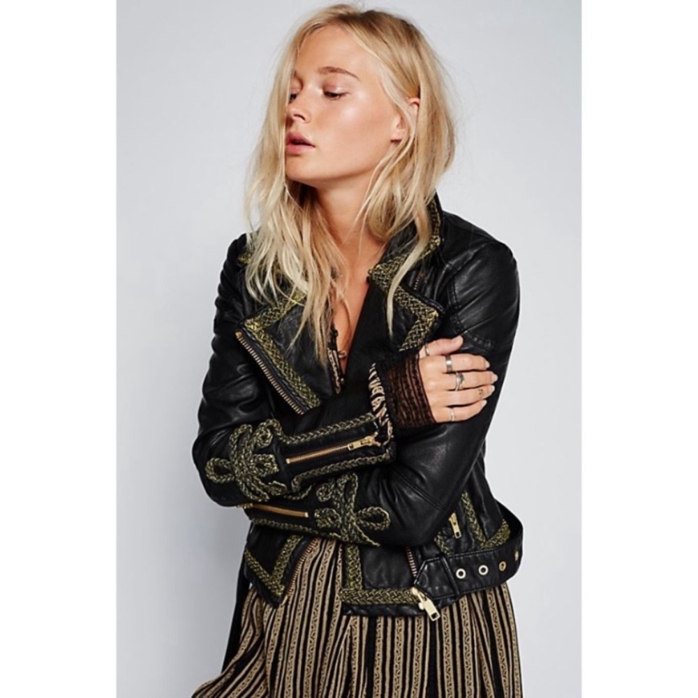 Free People Bang Bang Faux Leather Jacket
